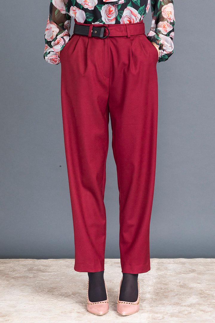 Hlače Burgundy Red