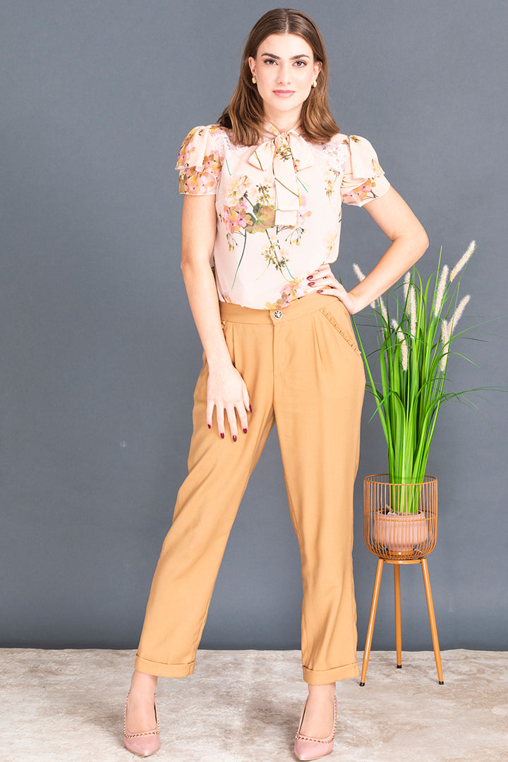 Bluza Peach Flower, kratek