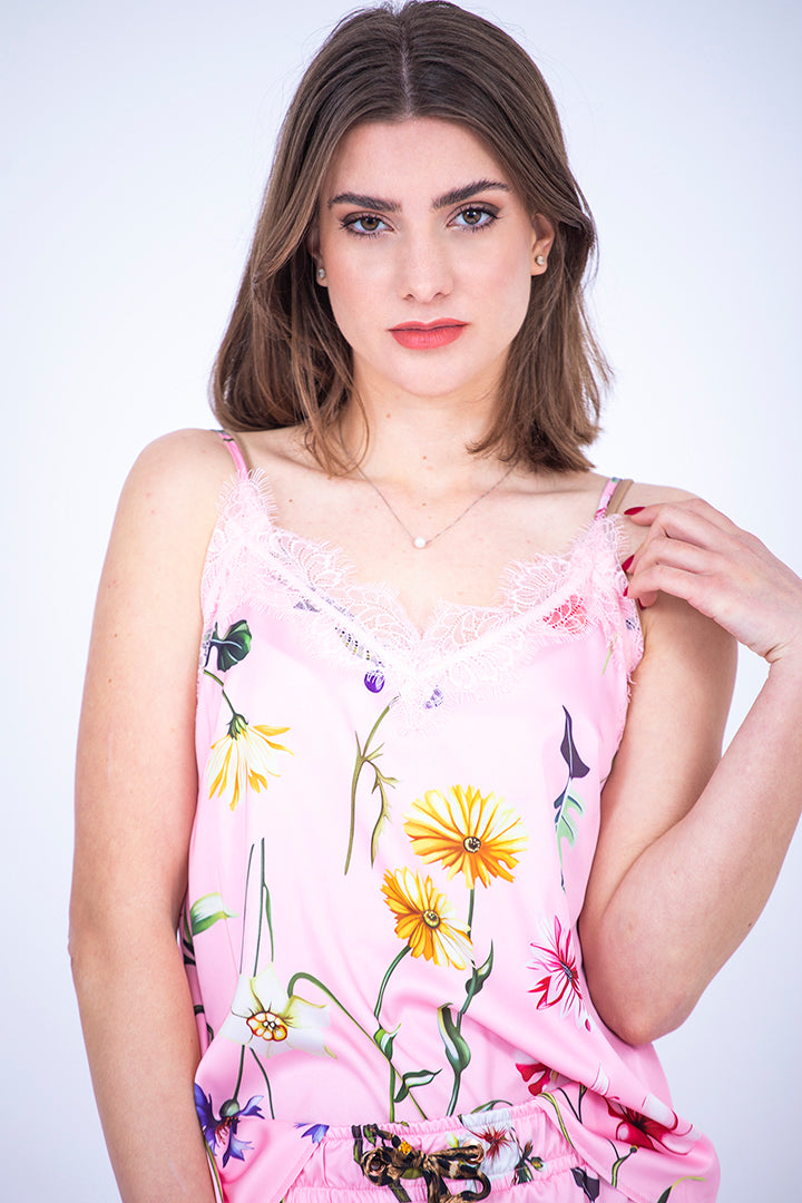 Top z naramnicami, Pink