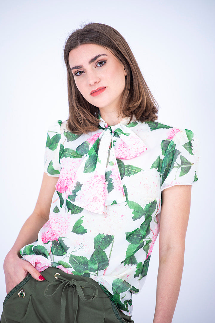Bluza, hortenzije pentlja