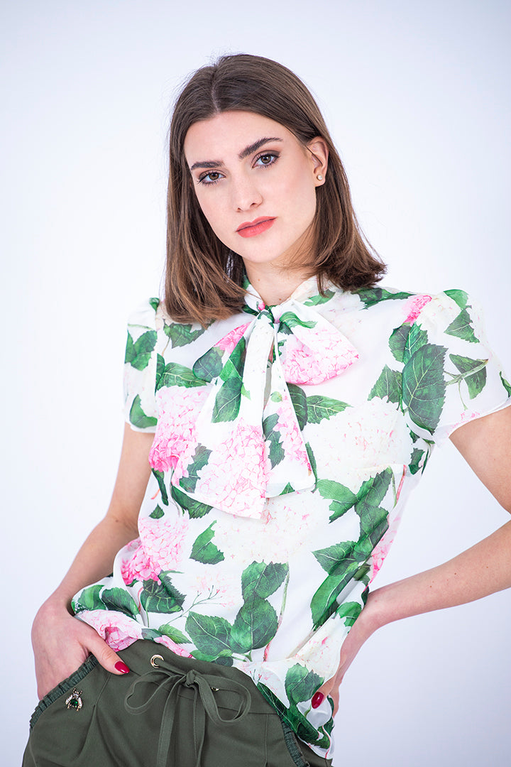 Bluza, hortenzije pentlja