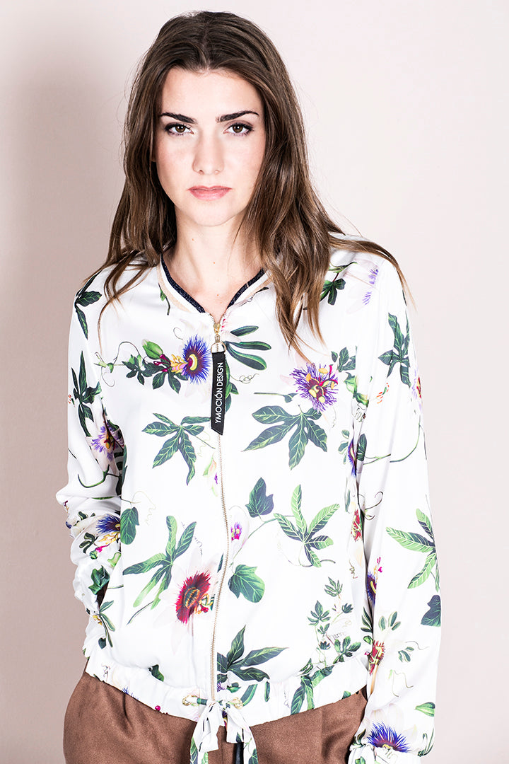 Jakna s podlogo - White flower