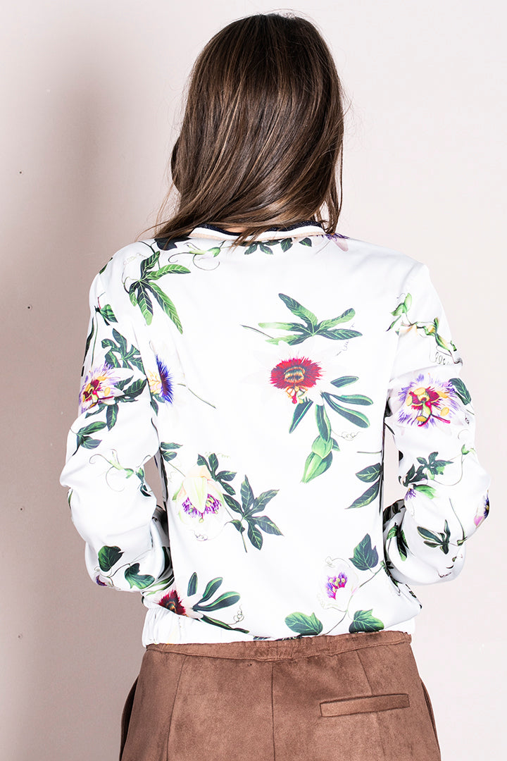 Jakna s podlogo - White flower