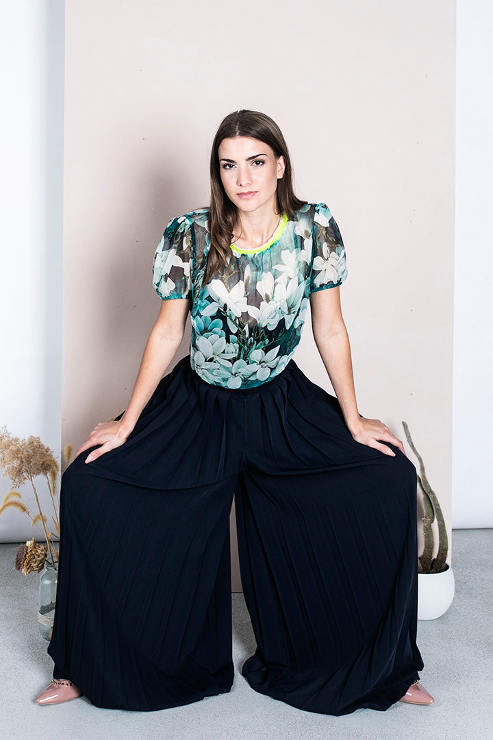 Bluza, skrajšana petrol