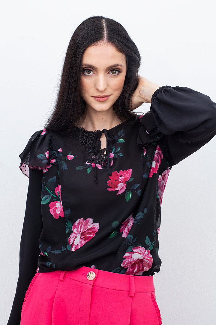 Bluza, črna s potiskom