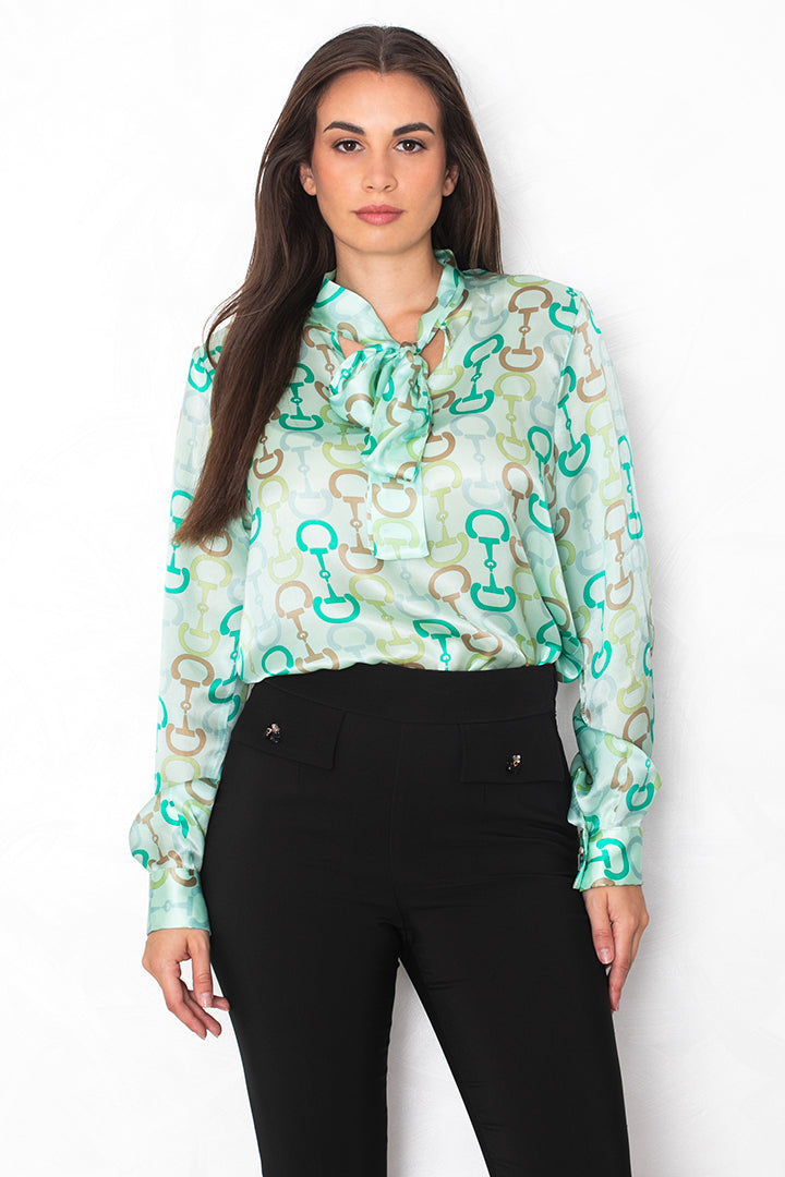 Svilena bluza 'Mint Charm'